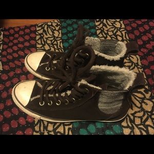 Fuzzy chuck taylor winter shoes
